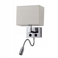 Lampa Ścienna Kinkiet z Włącznikiem z Lampką LED Do Czytania Chrom E14