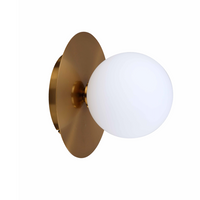 Metalowy kinkiet Roma LP-1345/1W GD Light Prestige szklana kula złota