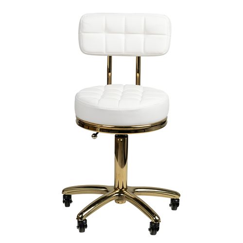 Taboret kosmetyczny Gold AM-961 biały na Arena.pl