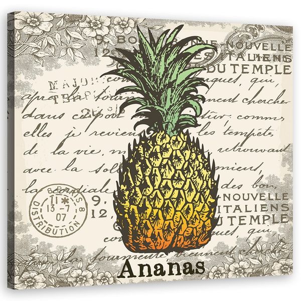 Emaga Obraz na płótnie, Ananas vintage - 40x40 zdjęcie 1