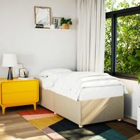 Rama łóżka bez materaca Kremowa 90x190 cm Tkanina