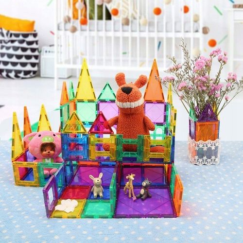 DUŻE KLOCKI MAGNETYCZNE KONSTRUKCYJNE 3D EDUKACYJNE DLA DZIECI 45 elementów na Arena.pl