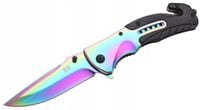 NÓŻ MYŚLIWSKI Scyzoryk 3w1 Składany RAINBOW Turystyczny 180801