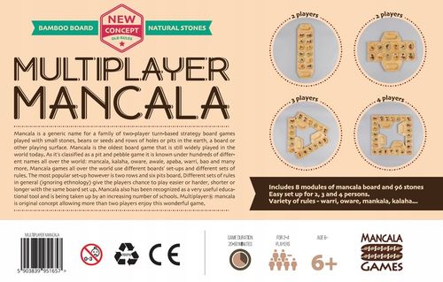 MANKALA UNIWERSALNA - DLA 2-3-4 GRACZY - DREWNIANA na Arena.pl