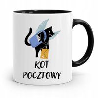 Kubek Czarny Dla Listonosza Kot Pocztowy Prezent Z Nadrukiem Ze Zdjęciem