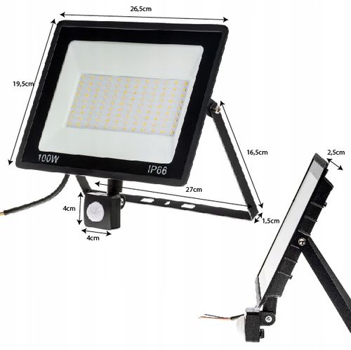 Halogen Naświetlacz 100W LED ZEWNĘTRZNY LAMPA Czujnik RUCHU ZMIERZCHU Garaż na Arena.pl