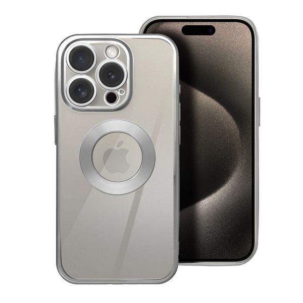 Futerał GLAM do IPHONE 15 Pro srebrny zdjęcie 1