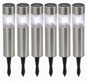 6x Lampa ogrodowa LED SOLARNA WBIJANA SŁUPEK Inox