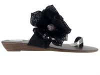 Czarne klapki damskie płaskie buty japonki 39