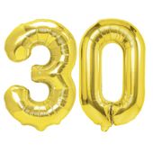 Balony foliowe liczba 30 złoty 100 cm