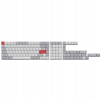 Keychron Keycaps Low Profile Dye-Sub PBT LSA-Light Gray and White Full Set