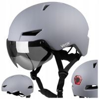 KASK NA ROWER HULAJNOGĘ ROLKI REGULOWANY ORZESZEK Z LAMPKĄ + SZYBKA VAYOX