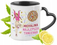 Kubek Czarny Z Uszkiem W Kształcie Serca Dla Michaliny Idealny Na Prezent