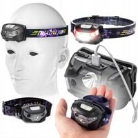 LATARKA LED CZOŁOWA MOCNA AKUMULATOROWA CZOŁÓWKA NA GŁOWĘ USB RÓŻNE TRYBY