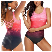 STRÓJ KĄPIELOWY JEDNOCZĘŚCIOWY MONOKINI  KOSTIUM NA PLAŻĘ BASEN CZERWONY S