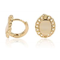 Xuping – kolczyki owale stal chirurgiczna w kolorze złota