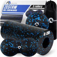 ZESTAW ROLLER WAŁEK PIANKOWY GŁADKI + PIŁKA DOUBLE DO MASAŻU MASAŻER WOREK