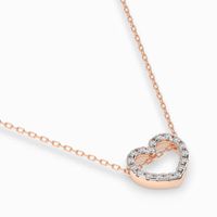 naszyjnik z różowego złota 585 z diamentem (brylantem) 0,09 ct g/si