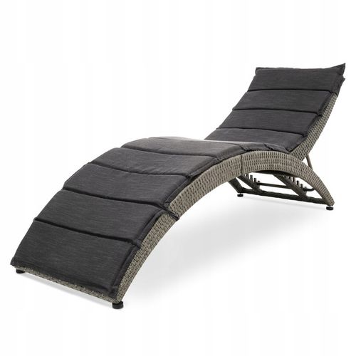 Leżak ogrodowy składany regulowany na balkon taras technorattan z poduszką na Arena.pl