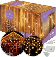 LAMPKI CHOINKOWE ŚWIĄTECZNE LED DUŻA KURTYNA ŚWIETLNA GIRLANDA 3M GWIAZDKI