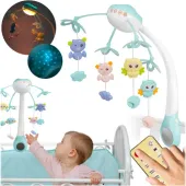 KARUZELA DO ŁÓŻECZKA PROJEKTOR LAMPKA PILOT MUZYKA