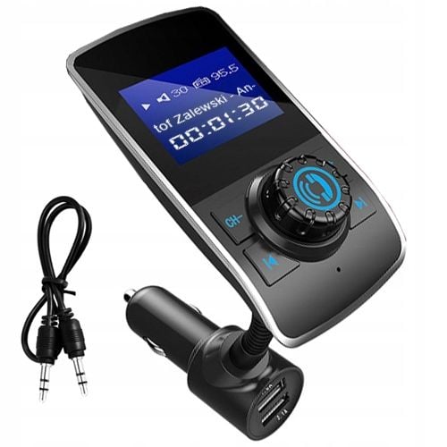 Transmiter Bluetooth FM Ładowarka 2x USB MP3 JACK zdjęcie 1