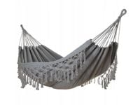 Duży hamak ogrodowy MIDAS 150x200 cm szary dwuosobowy