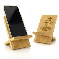 Prezent na Dzień Chłopaka Stojak na Telefon Bambusowy z Imieniem