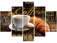 105CM 150CM ZEGAR 5 ELEM PORANNA KAWA DRUK OBRAZ