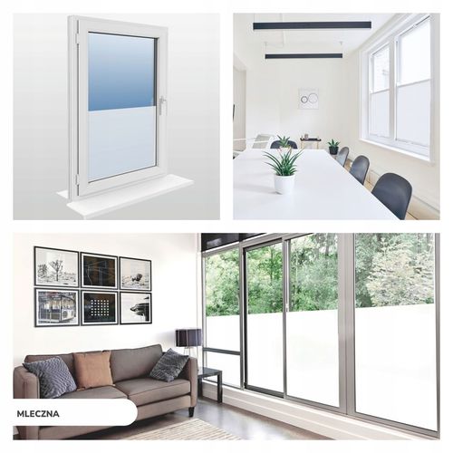 FOLIA OKIENNA STATYCZNA 45x150 MLECZNA KWIATY PASY WZORY OKLEINA na Arena.pl