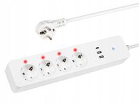 INTELIGENTNA LISTWA ZASILAJĄCA PRZEDŁUŻACZ 1,5m 4GN USB USB-C TUYA SMART