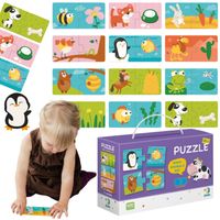 puzzle duo połówki ”co jedzą zwierzęta” 12 układanek zwierzątka