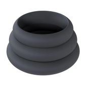 Wide O Silicone Cockring Set Of 3 - L/Xl/Xxl - Black