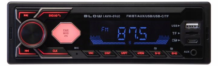 RADIO SAMOCHODOWE BLUETOOTH 1-DIN RDS USB-C AUX RCA SD MP3 LCD zdjęcie 2