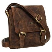 skórzana listonoszka męska w brązowym kolorze zamykana suwakiem