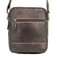 Skórzana listonoszka męska WILD TIGER - brązowa