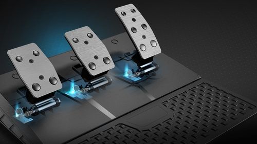 F107 FLASHFIRE - Kierownica 900° PC/PS4/PS5/XBOX z LED + 3 pedały, 6 biegów na Arena.pl