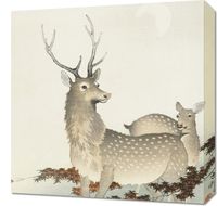 Obraz 50x50cm Couple of Deers, Koson Japoński Vintage do Salonu