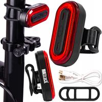 LAMPKA ROWEROWA NA ROWER LED USB WODOODPORNA USB AKUMULATOR NA TYŁ 100LM