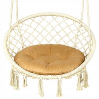 Poduszka na bocianie gniazdo okrągła aksamitna 60 cm BEŻ gruba huśtawka