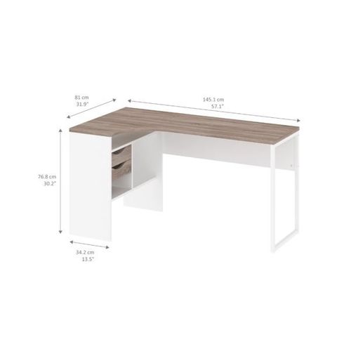 Function 118 biurko narożne biały/dąb trufla na Arena.pl