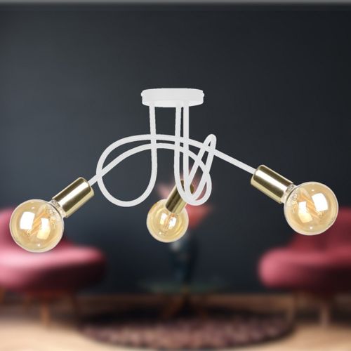 Lampa sufitowa 3xE27 RUMBA WHITE/GOLD na Arena.pl