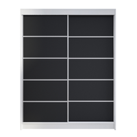 Szafa przesuwna Camino IV 150cm - garderoba - BIAŁY/CZARNY