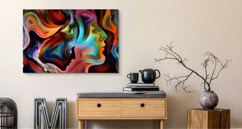 Obraz Canvas Twarze Abstrakcyjne Kolorowe 100cm x 70cm na Arena.pl