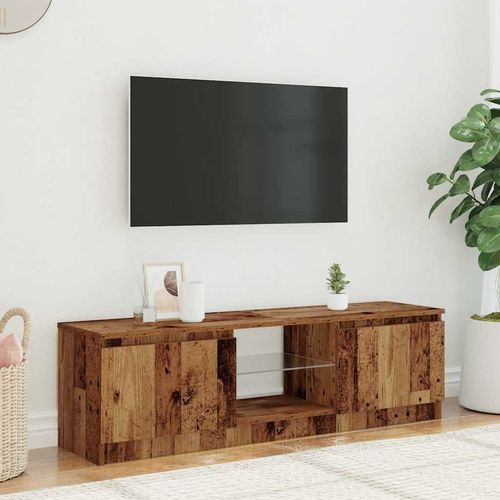 Szafka pod TV z oświetleniem LED, stare drewno, 120x30x36 cm na Arena.pl
