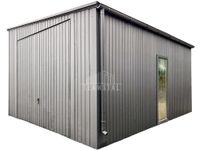 Garaż Blaszany 5x6m Brama dwuskrzydłowa - Okno - dach spad w bok TS768