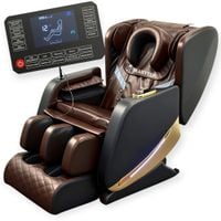 Fotel masujący Wypoczynkowy Do masażu ciała rozkładany Brąz | Polski panel