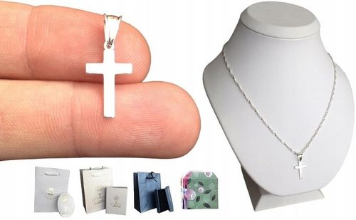 Łańcuszek Srebrny KOMUNIA KRZYŻYK Srebrny 925 KOMUNIJNY (na PREZENT) na Arena.pl