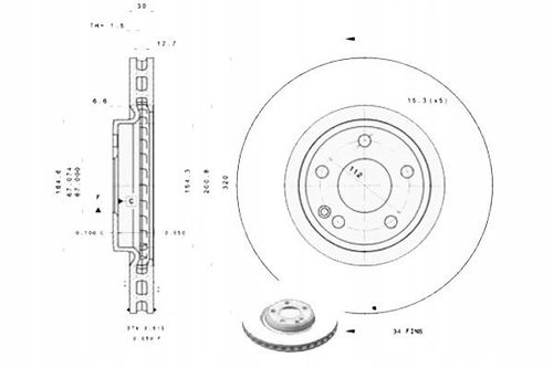 TARCZA HAM PRZOD 320X30 V BREMBO na Arena.pl