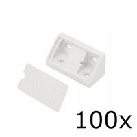 100x Komandorek podwójny podpórka półki kątownik meblowy BIAŁY